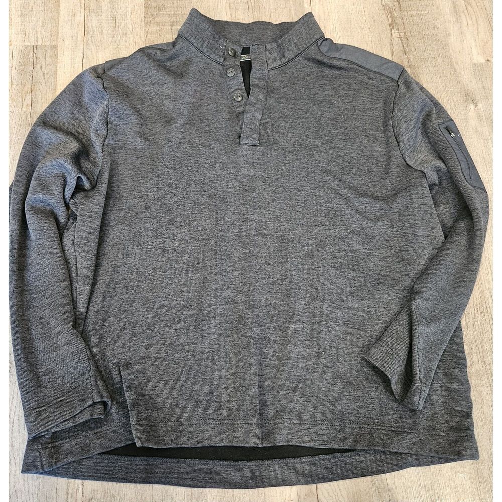 GREG NORMAN Men's Sz XXL Quarter-Button Mock Neck Fleece Pullover Shirt